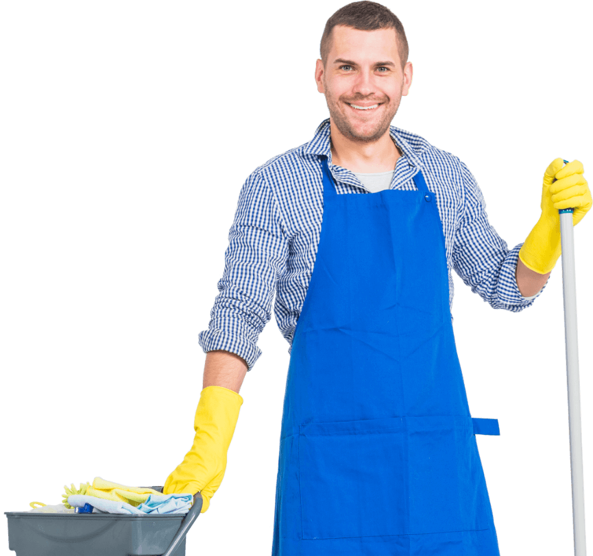 hombre para tareas de limpieza